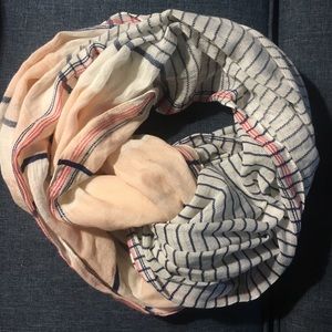Loft ATL infinity scarf summer linen pink/navy
